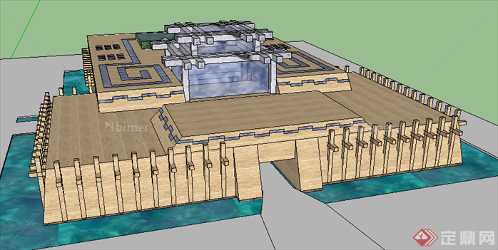 某现代风格博物馆建筑设计SU模型素材5