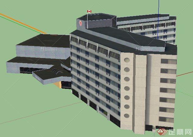 某现代办公大楼建筑SU模型