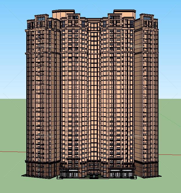 某新古典高层公寓建筑设计方案su 模型[原创]