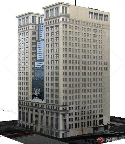 现代高层办公大厦建筑设计SU模型