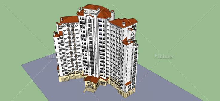 西班牙高层住宅(50573)su模型下载