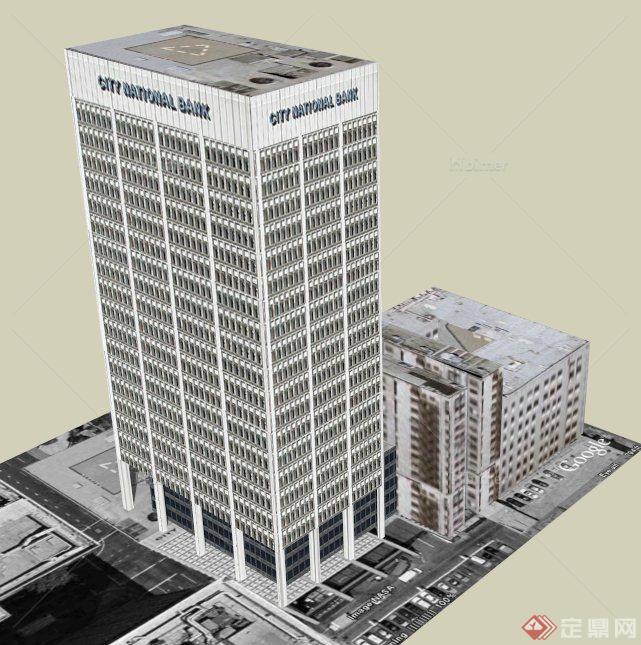 某城市银行建筑设计SU模型
