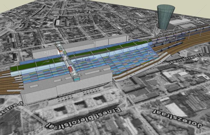 高铁站(49696)su模型下载