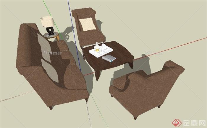 室内设计沙发组合家具su模型