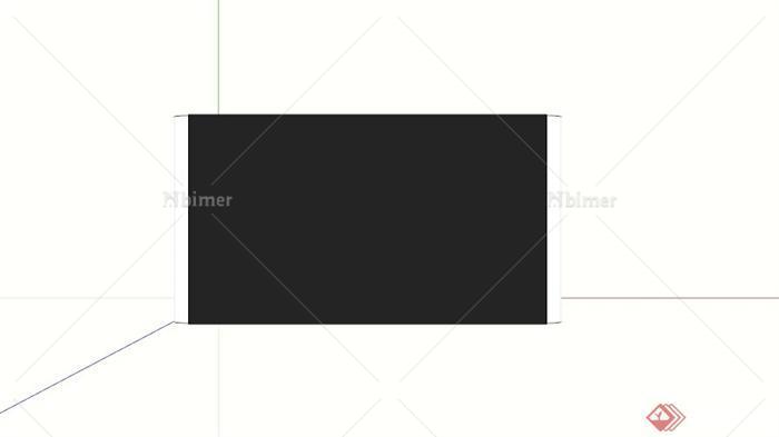 某黑色烤漆板床头柜SU模型