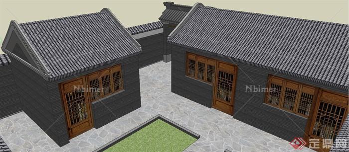 某中式风格民房住宅建筑设计su模型