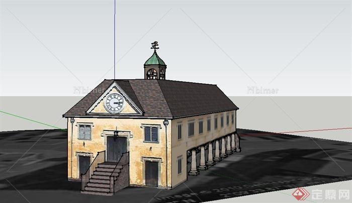 某欧式一层宗教建筑设计SU模型