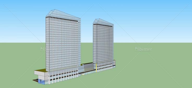 现代高层办公楼(50844)su模型下载