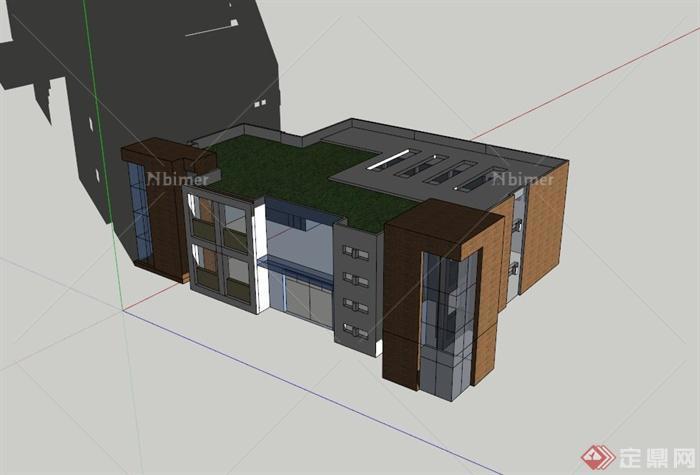 学校多场办公楼建筑设计SU模型