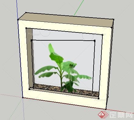 一个植物画框su模型
