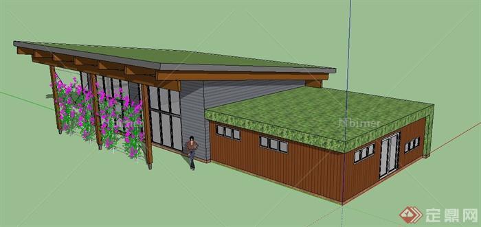 某栋单层住宅楼建筑设计SU模型