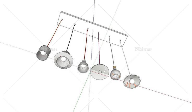 家装创意吊灯六种样式(140062)su模型下载