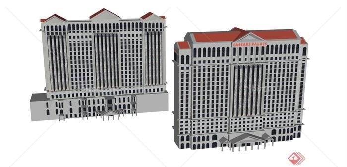 某凯撒宫酒店建筑设计SU模型