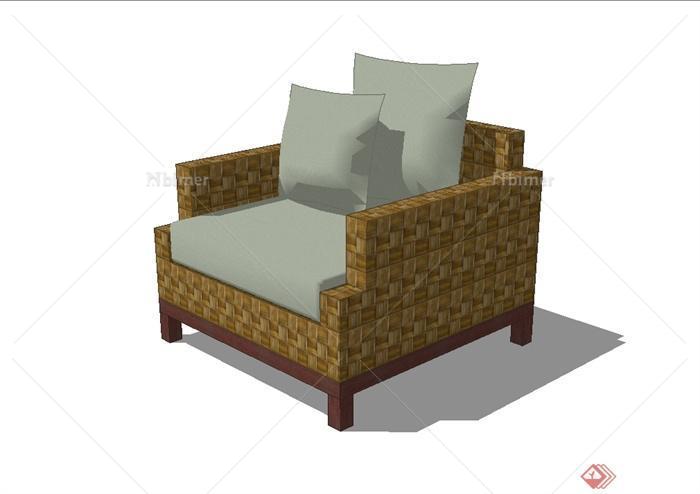 某现代风格详细精致沙发椅设计SU模型[原创]