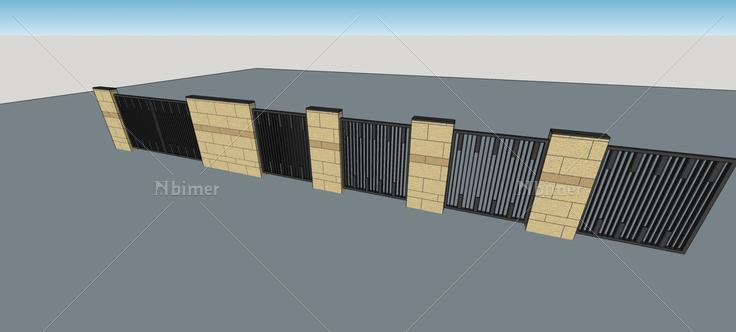 围墙护栏(73783)su模型下载