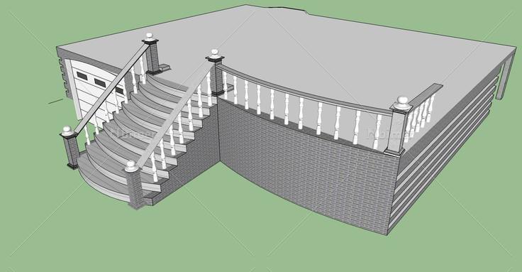 建筑构件-栏杆(74219)su模型下载