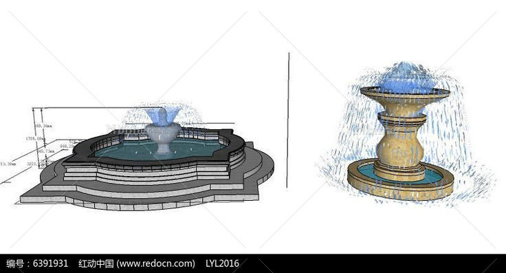 两款欧式大理石喷泉水体