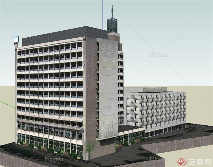 某地现代风格小高层办公楼建筑设计SU模型