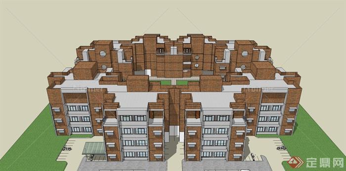 某居住小区多层住宅建筑设计SU模型
