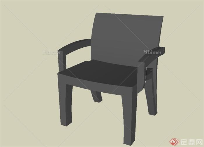 某室内单座靠椅设计SU模型