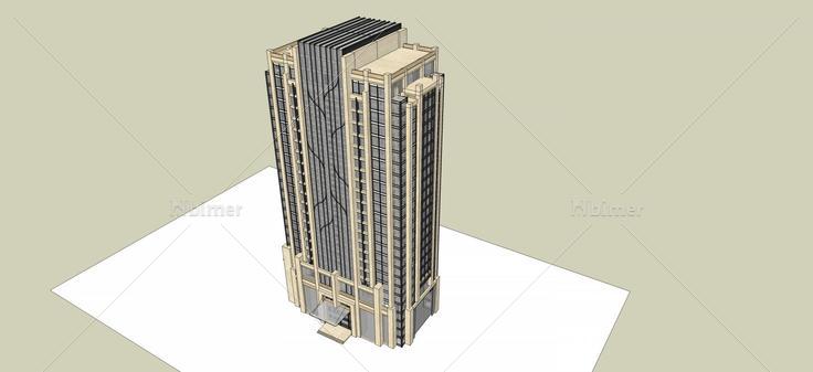 古典风格高层办公楼(58376)su模型下载