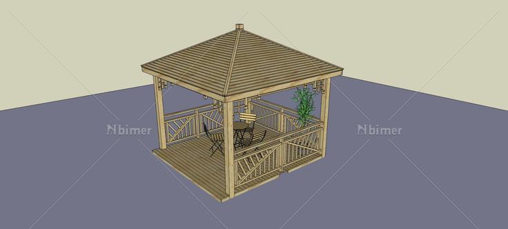 木制小亭(81615)su模型下载