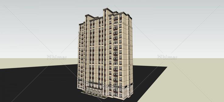 古典风格高层住宅(55284)su模型下载