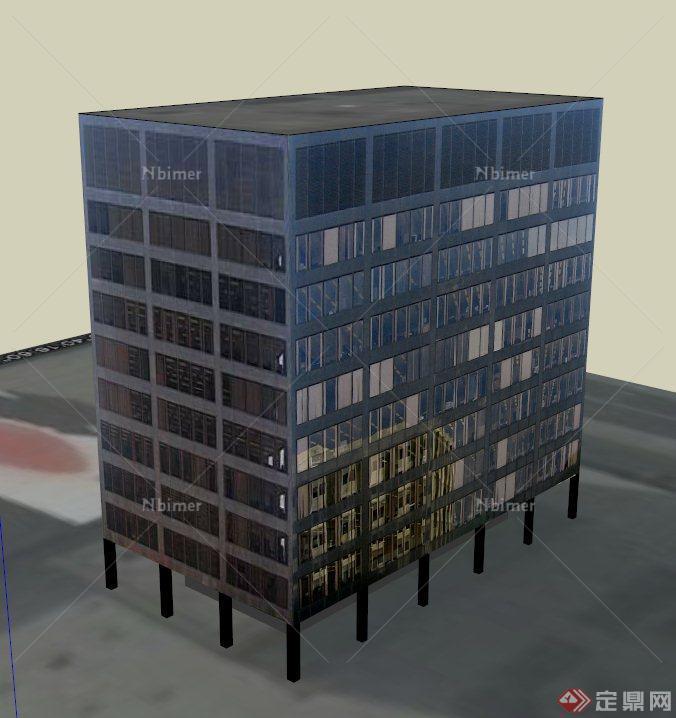 一栋大厦建筑设计SU模型1