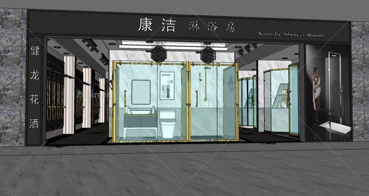 淋浴房店面(206727)su模型下载