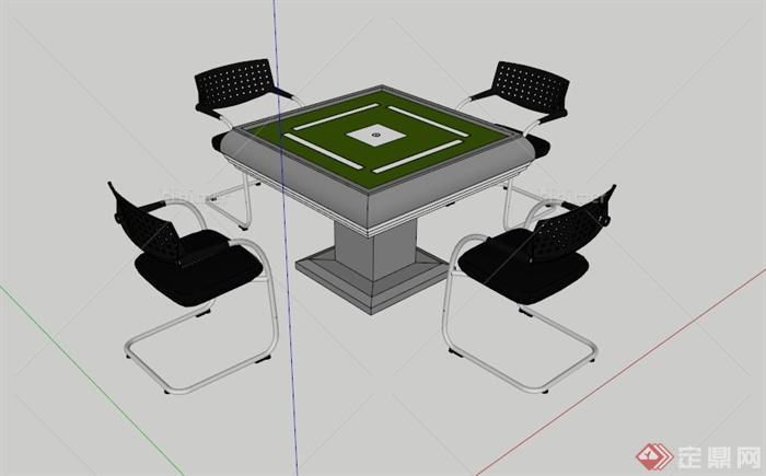 某现代家用麻将机组合SU模型