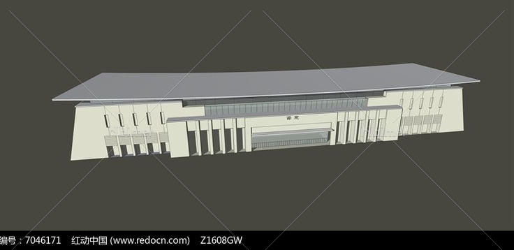 现代火车站模型