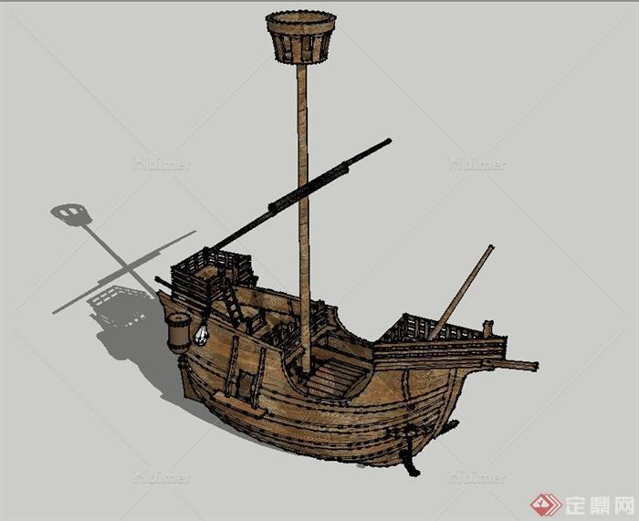 某交通工具海盗船设计SU模型