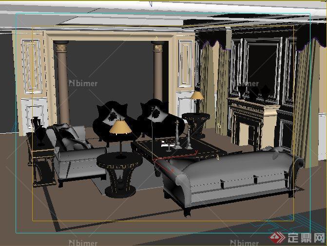 某住宅现代风格客厅室内装修3DMAX模型
