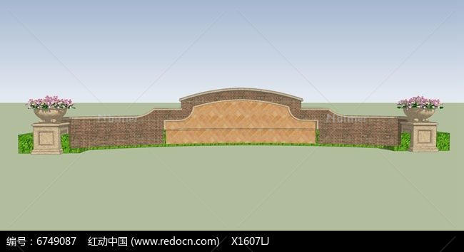 欧式花园花坛弧形景墙