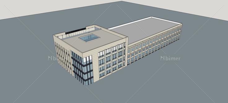 现代多层厂房(76729)su模型下载