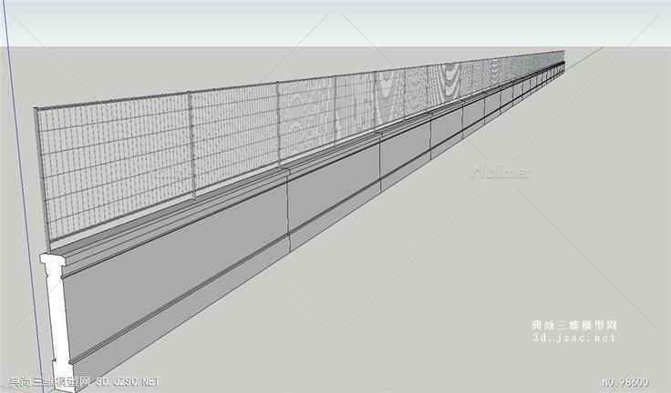 高速公路铁丝网护栏SU模型