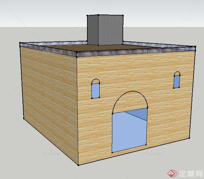 一栋简单民房建筑设计su模型