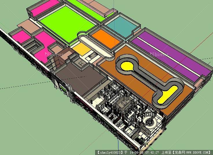 3A会办公区室内装修设计方案su模型