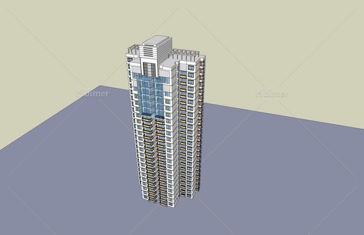 现代高层住宅楼(44184)su模型下载