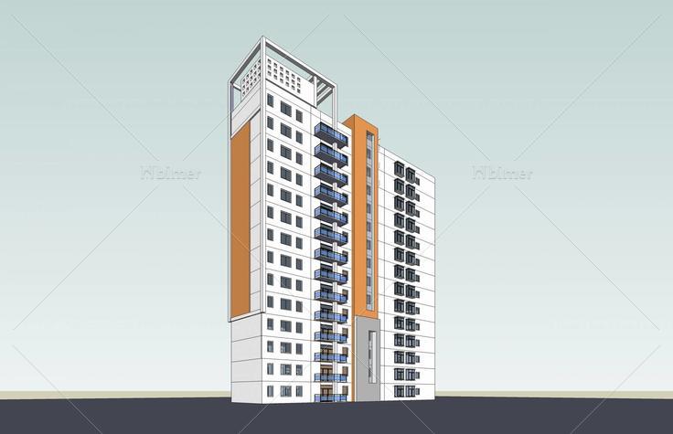 现代高层住宅楼(46998)su模型下载