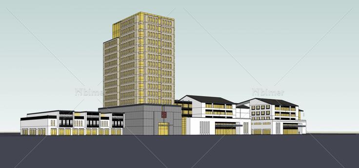 新中式商业及办公楼(69470)su模型下载