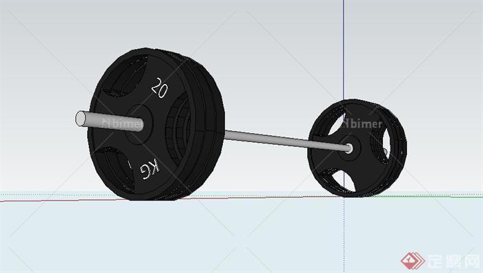 单个杠铃设计su模型
