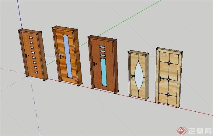 五套高清木门设计su模型
