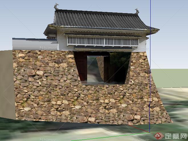 某古典中式寺庙建筑设计方案SU模型5[原创]