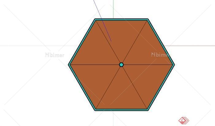 现代六角尖顶亭子SU模型[原创]