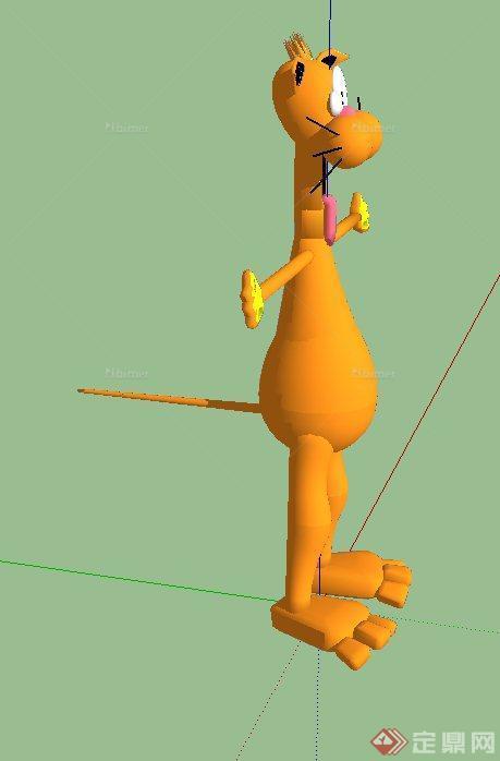 3D动漫人物直立汤姆猫设计SU模型