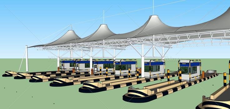 高速路收费站(76576)su模型下载