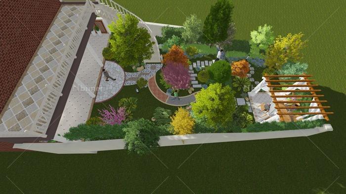 伊顿庄园私家花园景观设计方案（含效果图+CAD+S