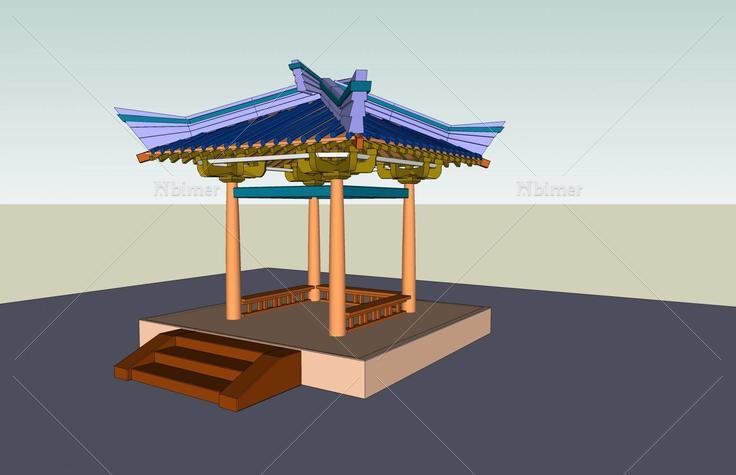 四角亭(43968)su模型下载