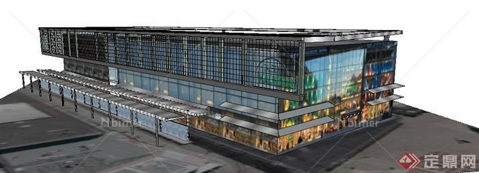 某现代风格商业中心购物中心建筑设计SU模型